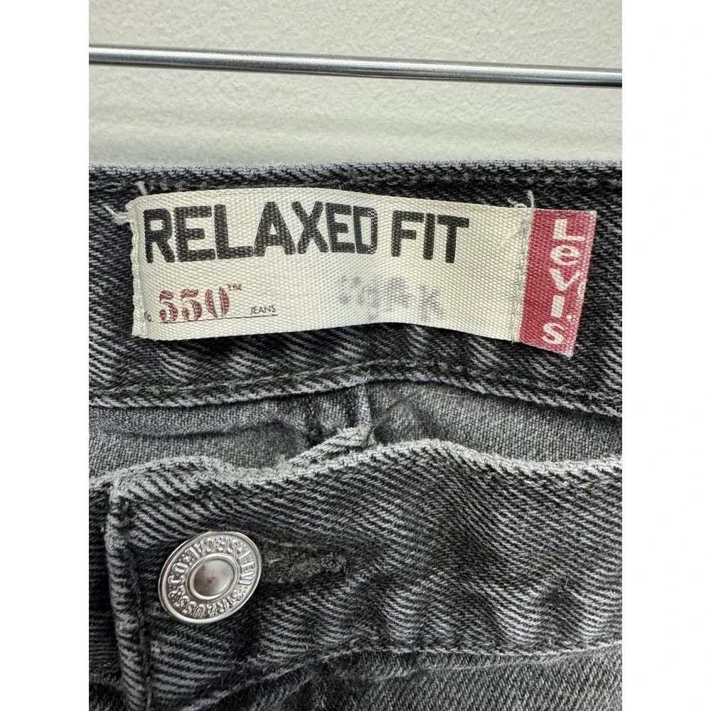 Levi's 550 Men's Jeans 38x27 Faded Black‎ Straight Relaxed Cotton Denim Classic
